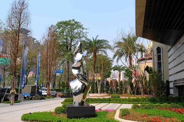 Contemporary Outdoor Metal Sculpture Plaza Decoration In Stainless Steel 316L