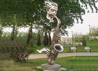 تماثيل ساكسفون حديقة المعاصرة العامة الفن الفولاذ المقاوم للصدأ للحلي في الحديقة