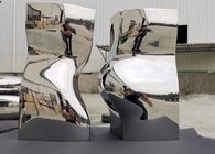 تماثيل الحديقة الحديثة في الهواء الطلق مرآة الفولاذ المقاوم للصدأ فن النحت العامة